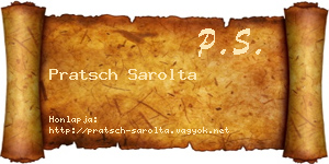 Pratsch Sarolta névjegykártya